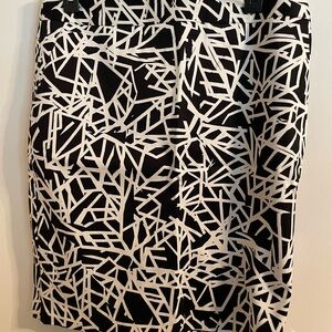 Black and White Geometric Skirt
